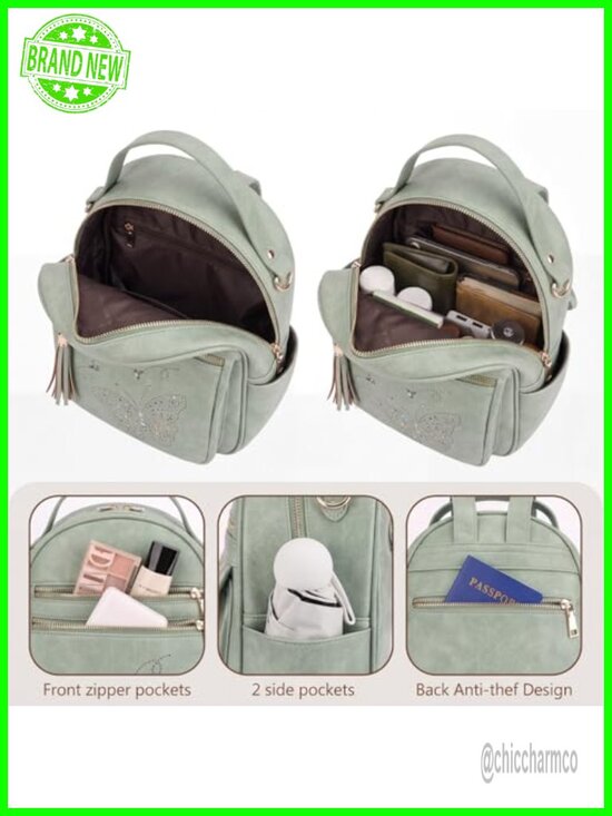 Backpack Purse for Women, PU Leather Lightweight Waterproof Travel Mini Daypack main image 5